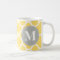 Grey Monogram Yellow Quatrefoil Pattern