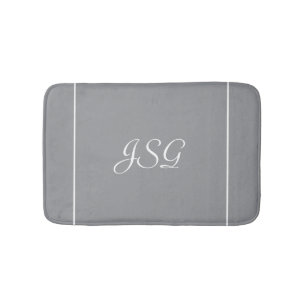 Grey Monogrammed bathmat