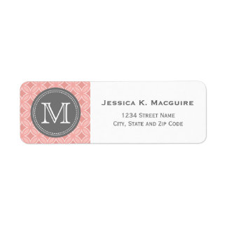 Grey Monogrammed Blush Pink Circle Pattern