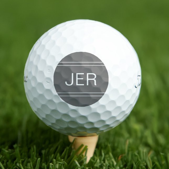 Grey Monogrammed Initial Masculine Classy Classic Golf Balls (Gray Monogrammed Initial Masculine Classy Classic Golf Balls)