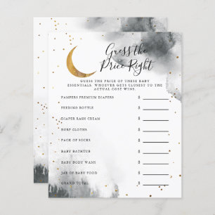 Grey Moon Guess The Price Right Baby Shower Game