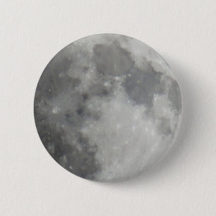 Grey moon in black sky 2 inch round button