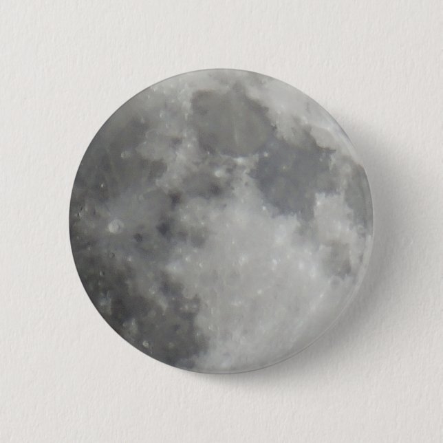 Grey moon in black sky 2 inch round button (Front)