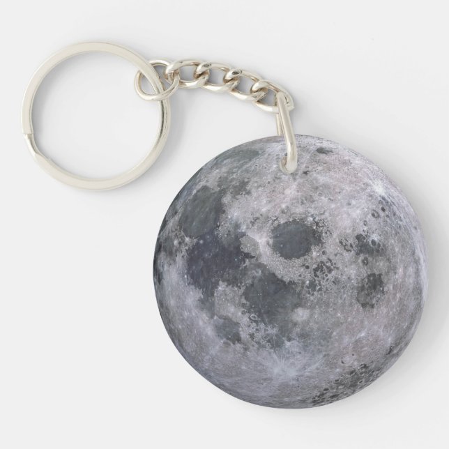 Grey moon photo keychain (Front)