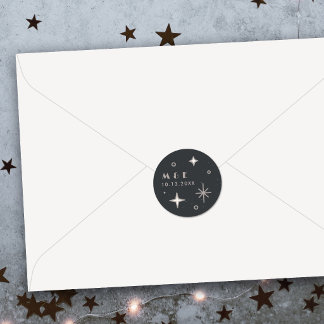 Grey Moon & Stars Celestial Wedding Sticker
