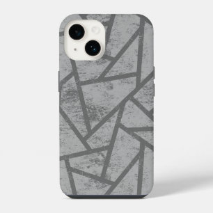 Grey mosaic pattern iPhone 14 case