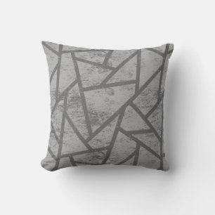 Grey mosaic pattern throw pillow
