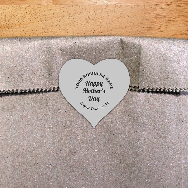 Grey Mother’s Day Business Heart Shape Sticker (Creator Uploaded)
