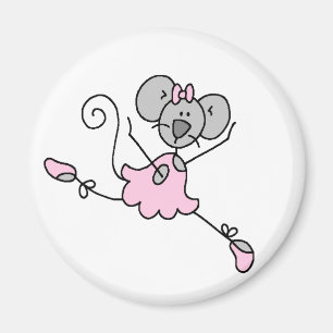 Grey Mouse Ballerina Magnet