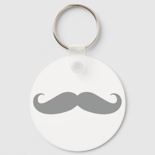Grey Moustache Pattern Keychain