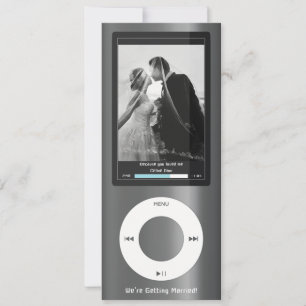 Grey MP3 Music Player Wedding Invitation