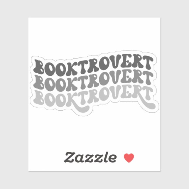 Grey Multicolored Retro Booktrovert Vinyl Sticker (Sheet)