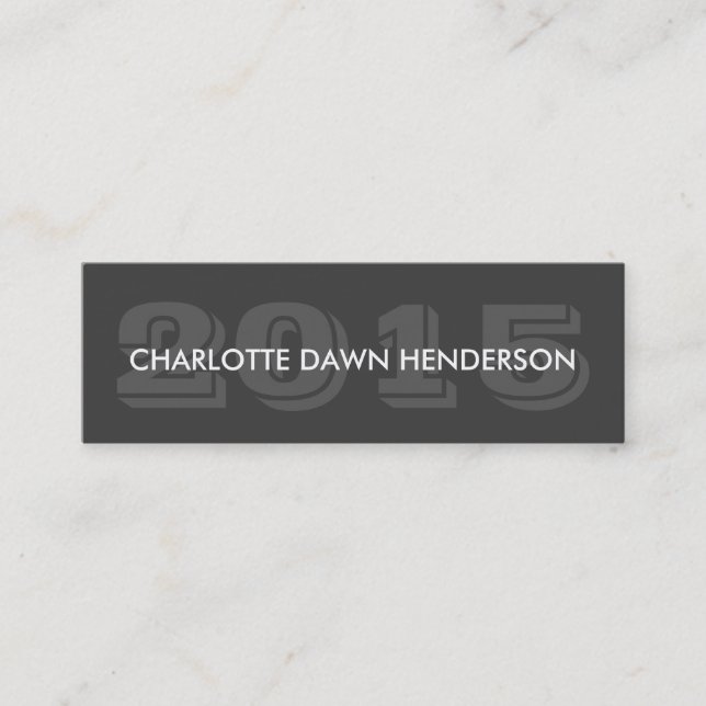 Grey name card graduation announcement class year (Front)