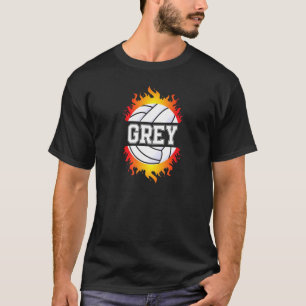Grey Name Volleyball Player Girls Ball And Net Spo T-Shirt
