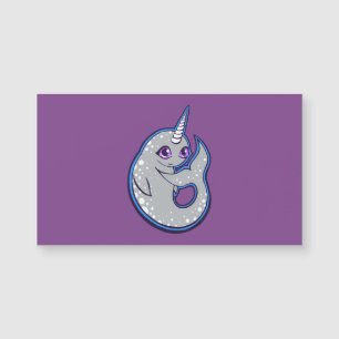 Grey Narwhal Whale With Spots Ink Drawing Design