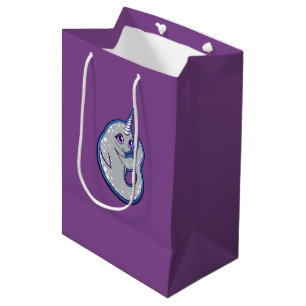 Grey Narwhal Whale With Spots Ink Drawing Design Medium Gift Bag