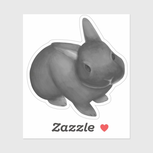 Grey Netherland Dwarf Rabbit Sticker (Sheet)