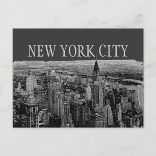 Grey New York City Panorama Postcards