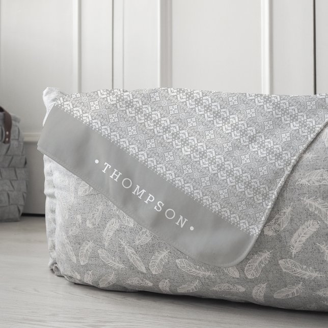 Grey Nordic Sweater Pattern Personalized Sherpa Blanket (Creator Uploaded)