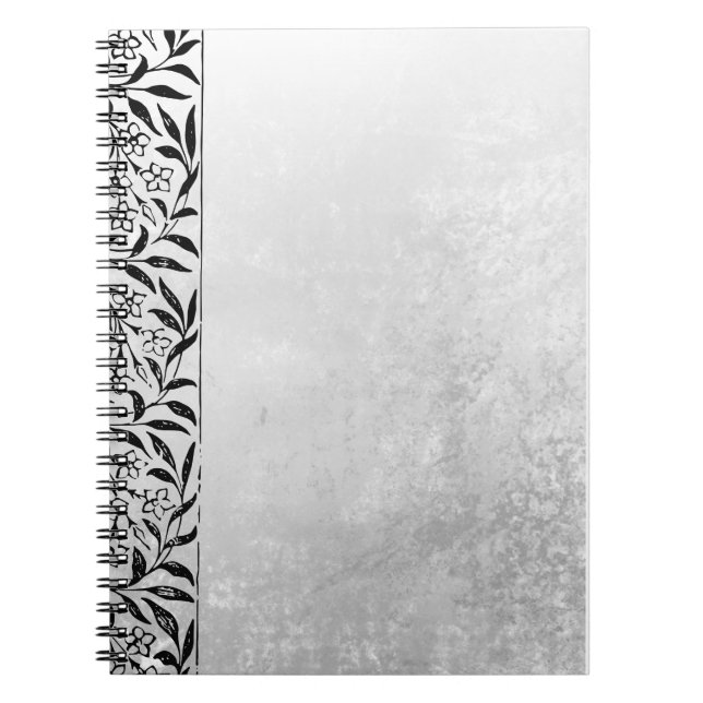 Grey Notebook with Black Accent– Elegant Journal  (Front)