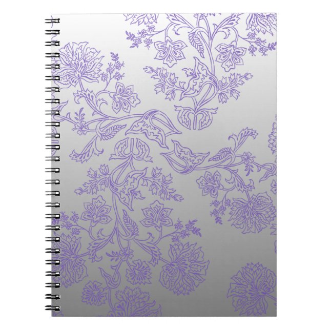 Grey Notebook with Purple Floral (Front)