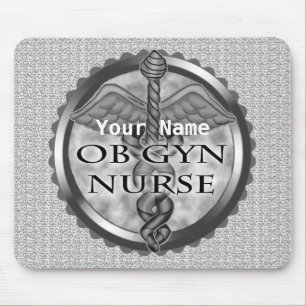 Grey Obgyn Nurse Mouse Pad