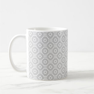 Grey Octagonal Checkered Mug
