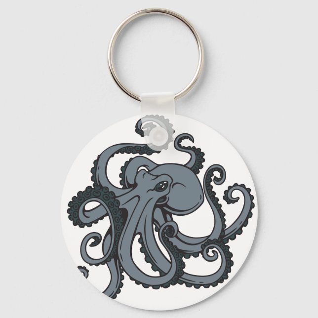 Grey Octopus Keychain (Front)