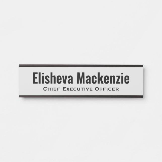Grey Office Door Name Plate Sign  (Front)