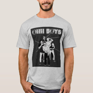 grey OHH BOYS in black and white T-Shirt