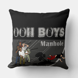 grey OHH BOYS in black and white Throw Pillow