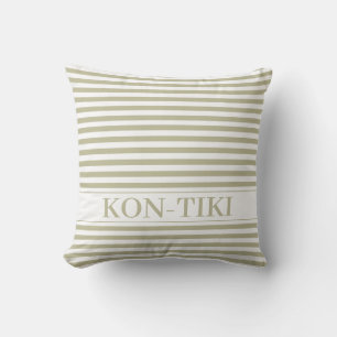 Grey Olive and White Stripes Outdoor Decor. Custom Pillow