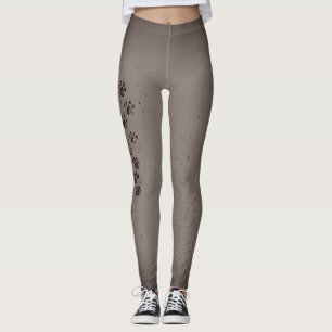 Grey Ombre Paw Print leggings