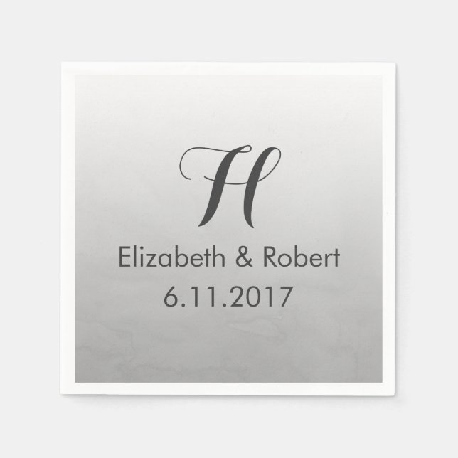 Grey Ombre Watercolor Napkin (Front)