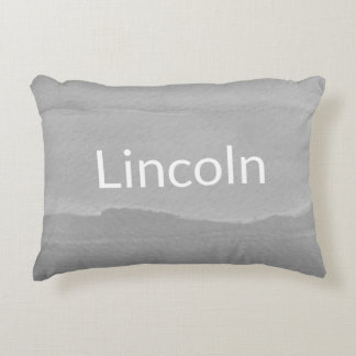 Grey Ombre with Name for Boy's Room Accent Pillow
