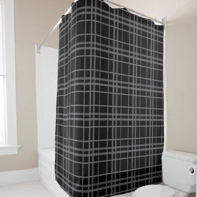 Grey On Black Tartan Plaid Pattern Design  (Creator Uploaded)