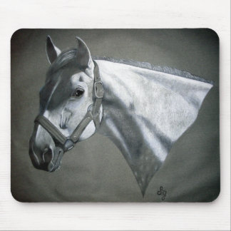 Grey on Grey Equine Art Mouse Pad