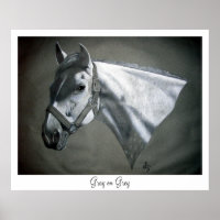 Grey on Grey Equine Art Print