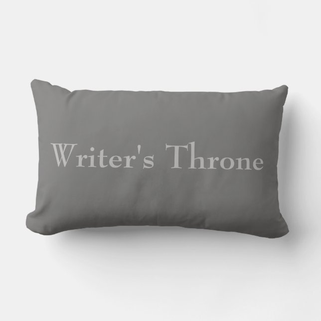 Grey on Grey Writer's Lumbar Pillow (Front)