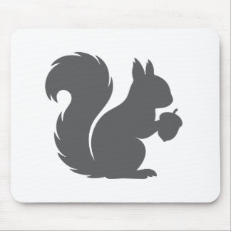 Grey on White Squirrel Animal Mouse Pad