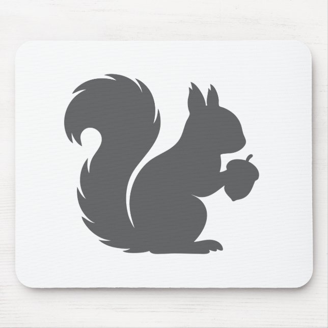 Grey on White Squirrel Animal Mouse Pad (Front)