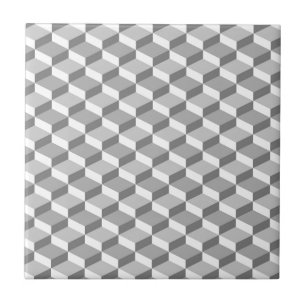 Grey Optical Illusion Geometric Pattern Tile