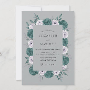 Grey Opulent Winter Wedding Invitation