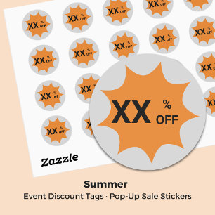 Grey & Orange · 9-Point Bubble Sale Discount Tag