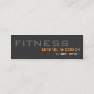 Grey Orange Personal Trainer Unique Business Card