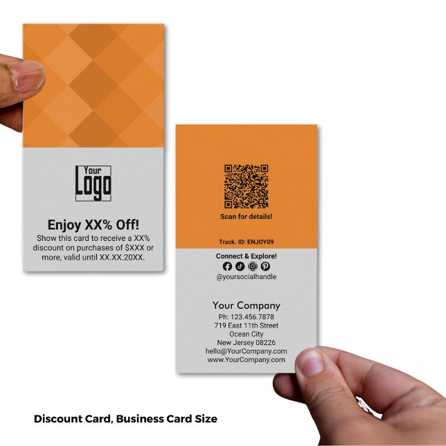 Grey Orange Standard Business Card Size XX% Off (Gray Orange Standard Business Card Size XX% Off)
