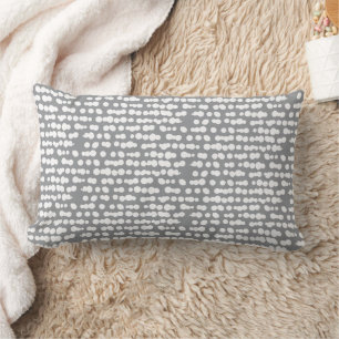 Grey Organic Dots Markmaking Pattern Lumbar Pillow