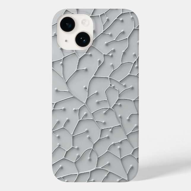 Grey Organic Pattern iPhone Case Minimal Style (Back)