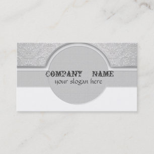 Grey Oval Elegant Business Cards
