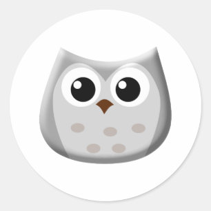 Grey Owl Classic Round Sticker